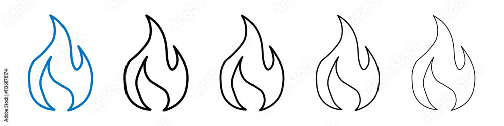 Aufkleber flame icon outline vector logo for web ui