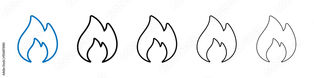 Poster Flame icon Outline vector logo for web ui