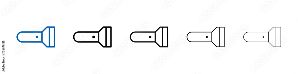 Poster Flashlight icon Outline vector logo for web ui