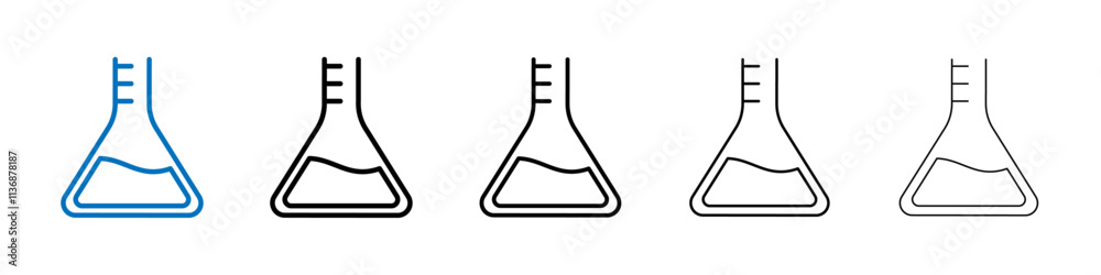 Aufkleber flask icon outline vector logo for web ui