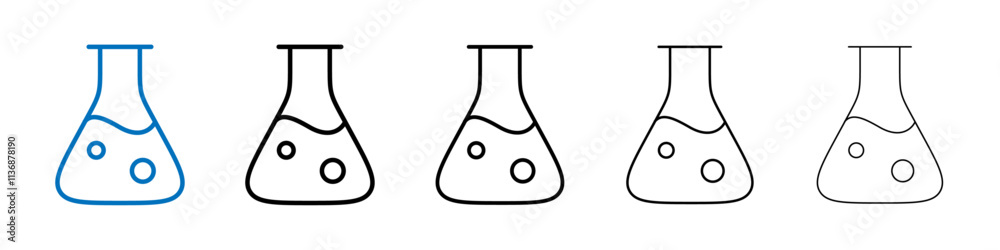 Aufkleber Flask icon Outline vector logo for web ui