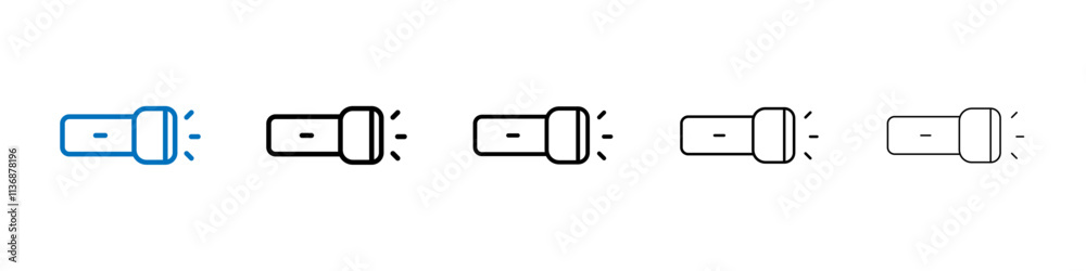 Aufkleber flashlight icon outline vector logo for web ui