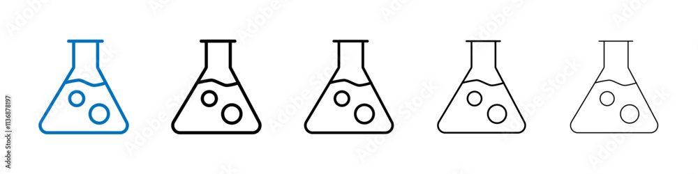 Aufkleber Flask icon Outline vector logo for web ui