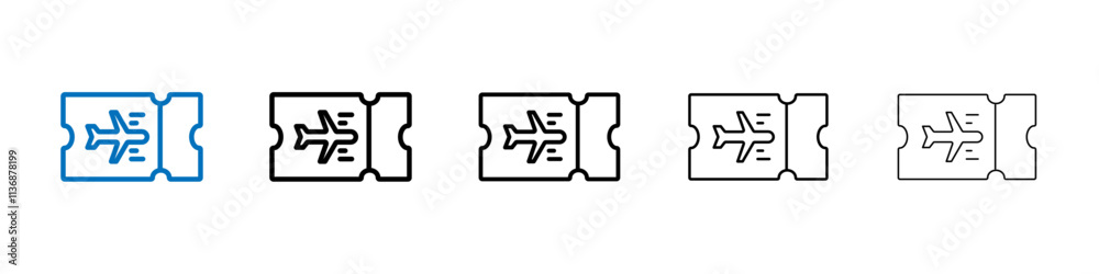Poster Flight tickets icon Outline vector logo for web ui