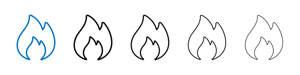 Flame icon Outline vector logo for web ui