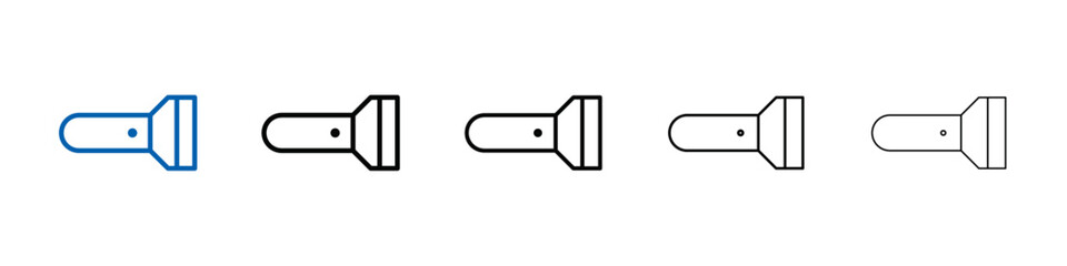 Flashlight icon Outline vector logo for web ui