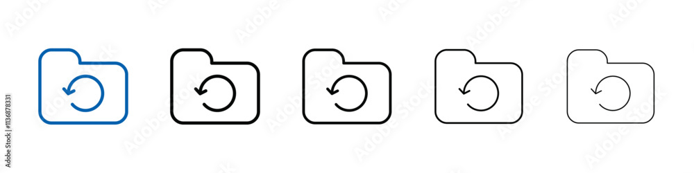 Poster Folder sync icon Outline vector logo for web ui