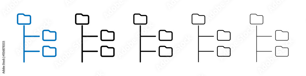 Aufkleber folder tree icon outline vector logo for web ui