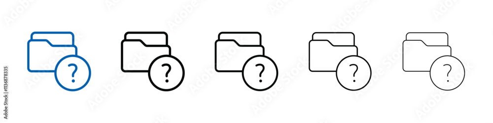 Poster Folder with questionmark icon Outline vector logo for web ui