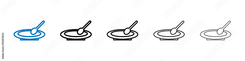Poster food icon outline vector logo for web ui