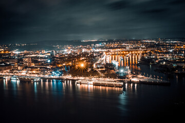 Koblenz Deutsches Eck bei Nacht 
