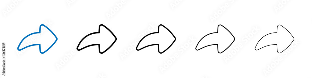 Aufkleber forward icon outline vector logo for web ui