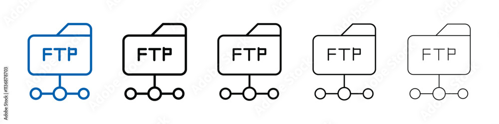 Poster FTP navigate up icon Outline vector logo for web ui
