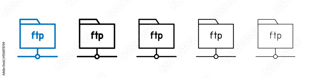 Poster FTP icon Outline vector logo for web ui