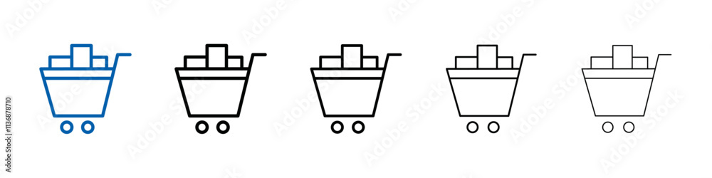 Poster Full cart icon Outline vector logo for web ui