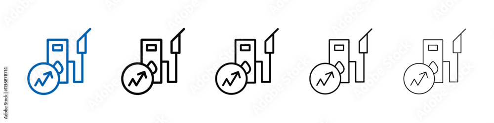 Poster Fuel price increase icon Outline vector logo for web ui