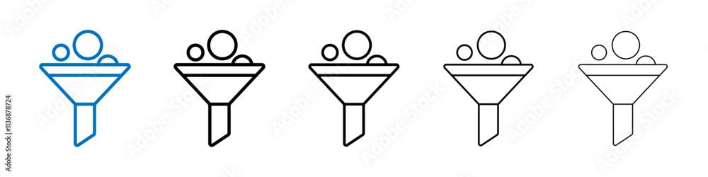 Aufkleber Funnel icon Outline vector logo for web ui
