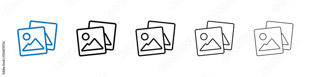 Poster gallery icon outline vector logo for web ui