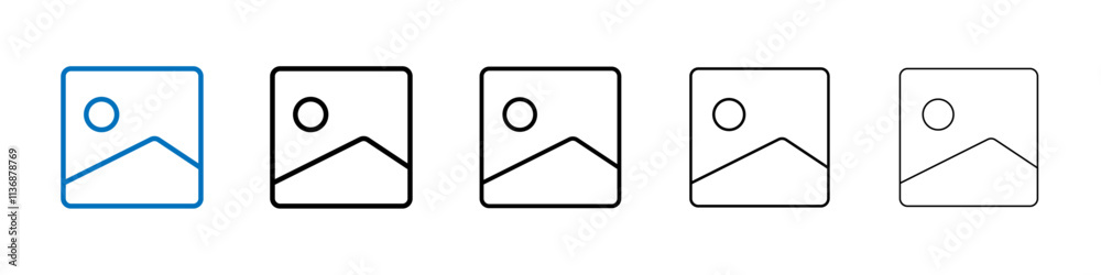 Poster gallery icon outline vector logo for web ui