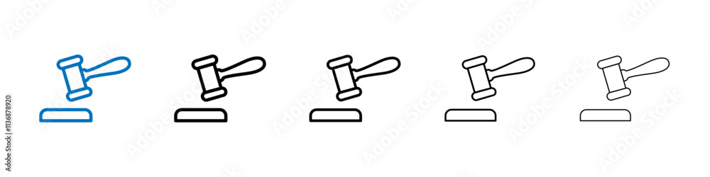 Poster gavel icon outline vector logo for web ui