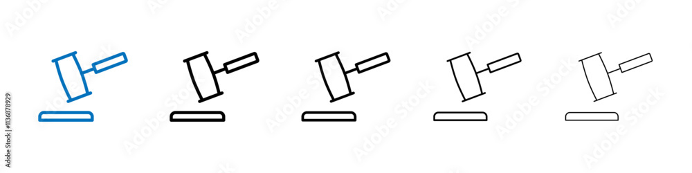 Poster gavel icon outline vector logo for web ui