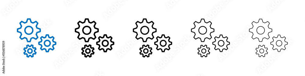 Poster gear icon outline vector logo for web ui