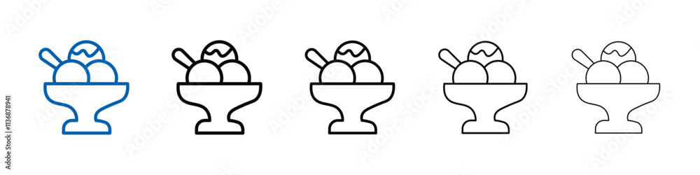 Poster gelato ice cream icon outline vector logo for web ui