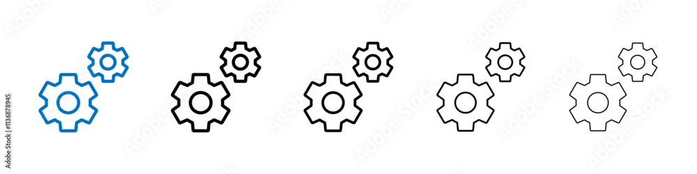 Poster gears icon outline vector logo for web ui