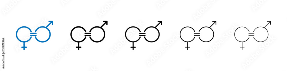 Poster Gender equality icon Outline vector logo for web ui