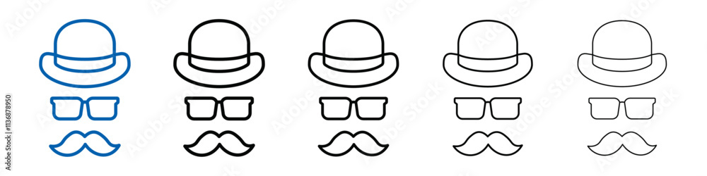 Poster gentleman icon outline vector logo for web ui