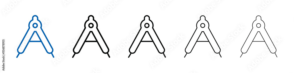 Aufkleber geometric compass icon outline vector logo for web ui