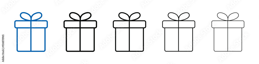 Poster gift boxes icon outline vector logo for web ui