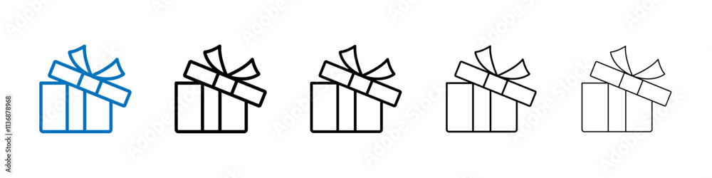 Poster Gift box icon Outline vector logo for web ui