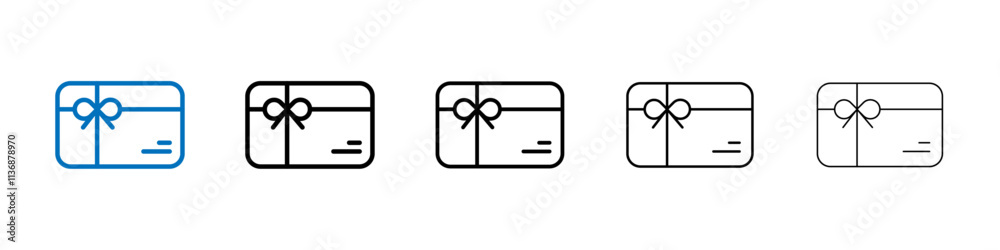 Poster gift card icon outline vector logo for web ui