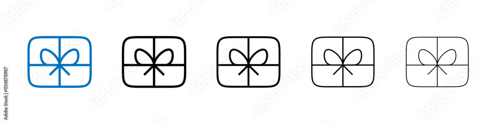 Poster gift card icon outline vector logo for web ui