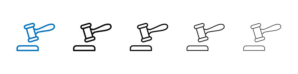 Gavel icon Outline vector logo for web ui