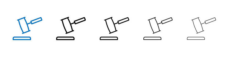Gavel icon Outline vector logo for web ui