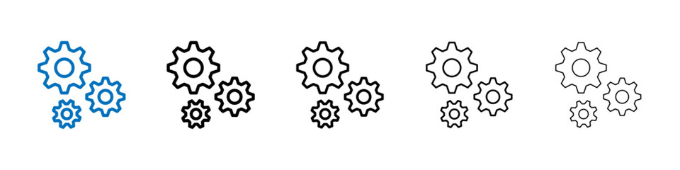 Gear icon Outline vector logo for web ui