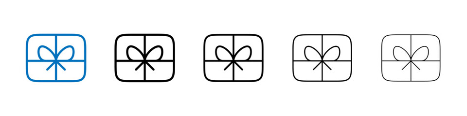 Gift card icon Outline vector logo for web ui