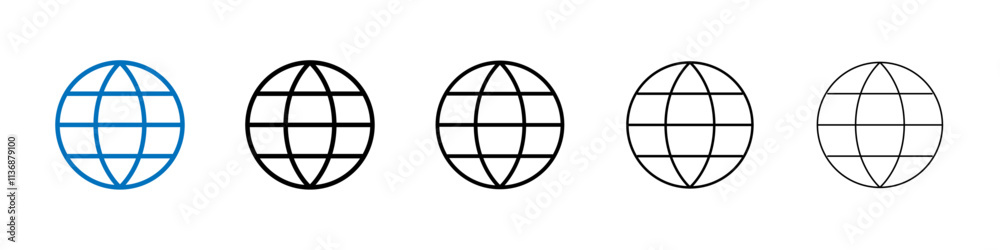 Aufkleber Globe icon Outline vector logo for web ui