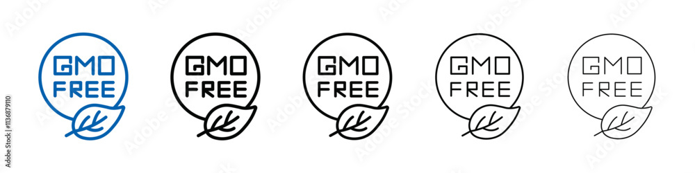 Poster gmo free icon outline vector logo for web ui