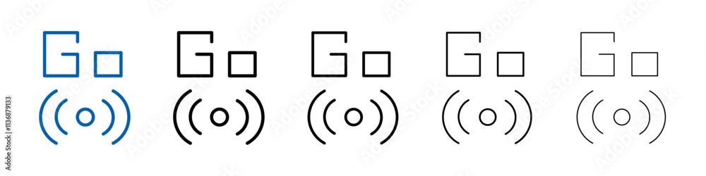 Aufkleber Go live icon Outline vector logo for web ui