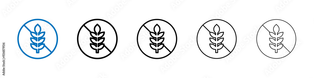 Poster gluten free icon outline vector logo for web ui