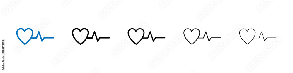 Poster good health icon outline vector logo for web ui