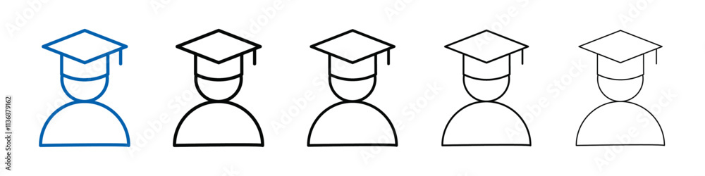 Poster graduated student icon outline vector logo for web ui