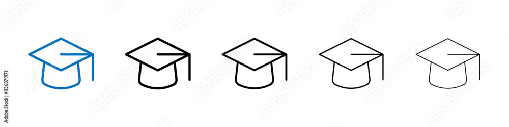 Poster graduation cap icon outline vector logo for web ui