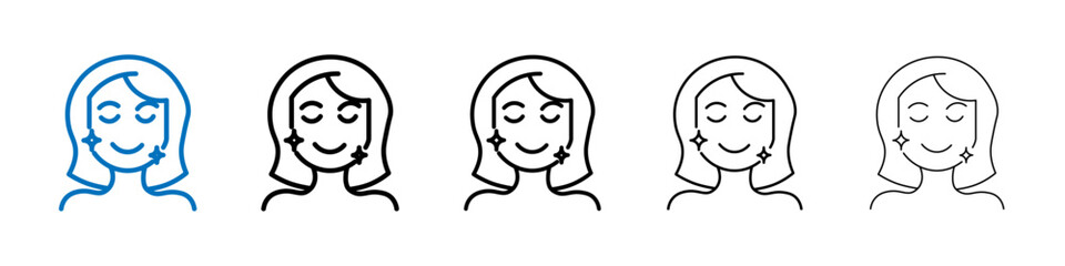 Glowing skin icon Outline vector logo for web ui