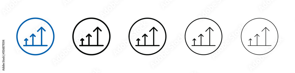 Poster growth arrow bars icon Outline vector logo for web ui