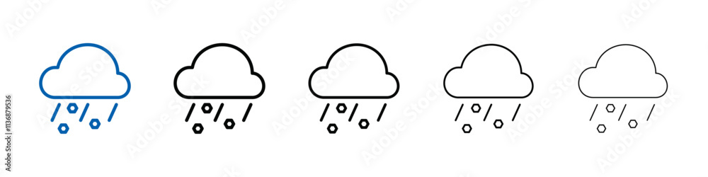 Poster hail icon outline vector logo for web ui