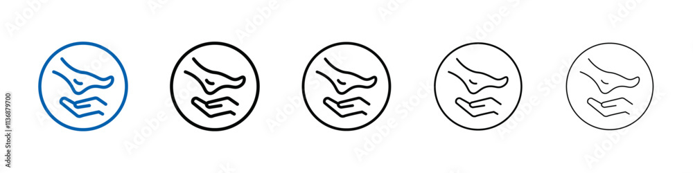 Poster hand and foot icon outline vector logo for web ui